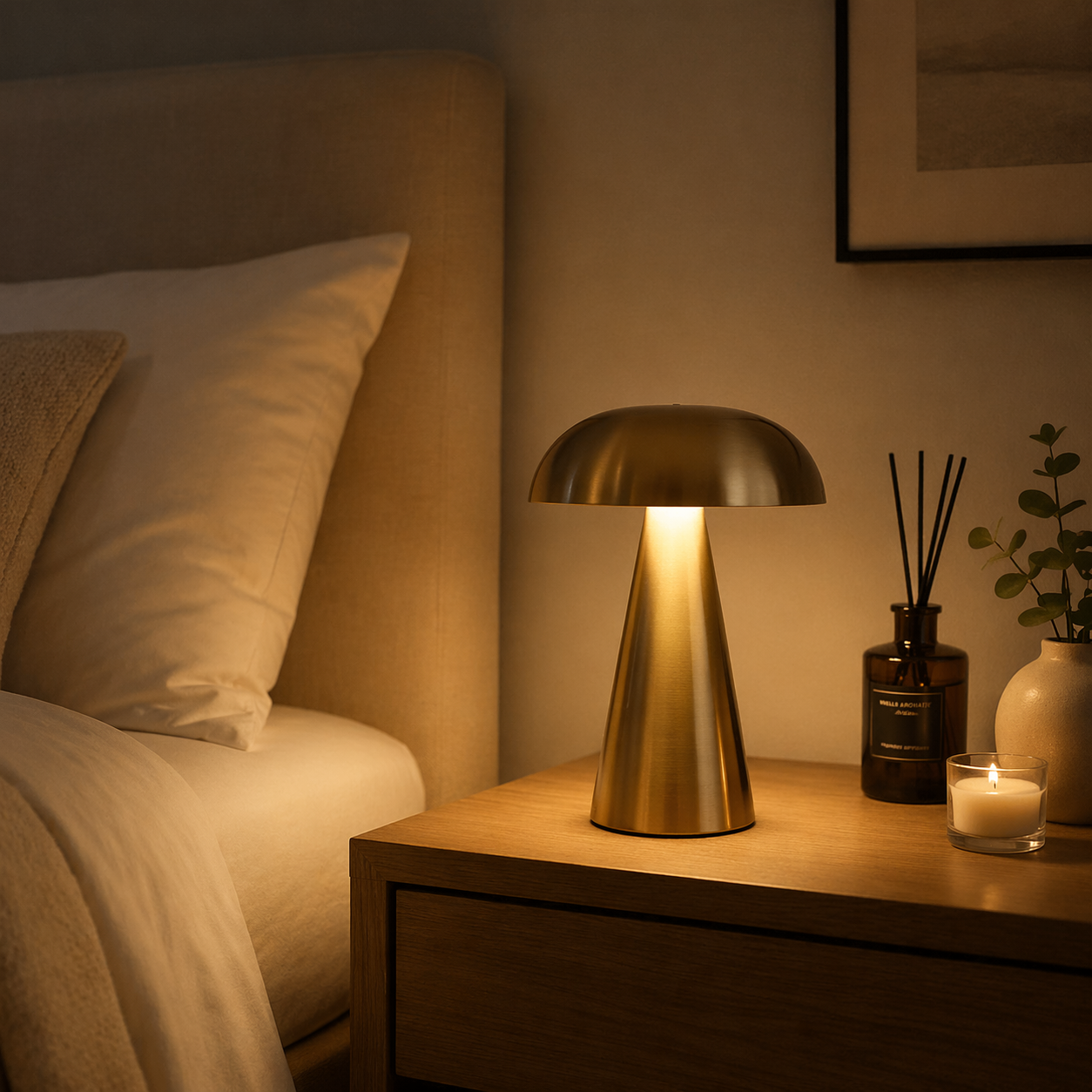 Mushroom Table Lamp – Touch Dimmable Ambient Light
