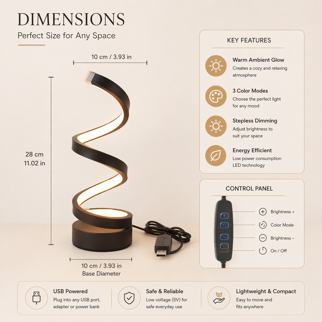 Spiral LED Table Lamp