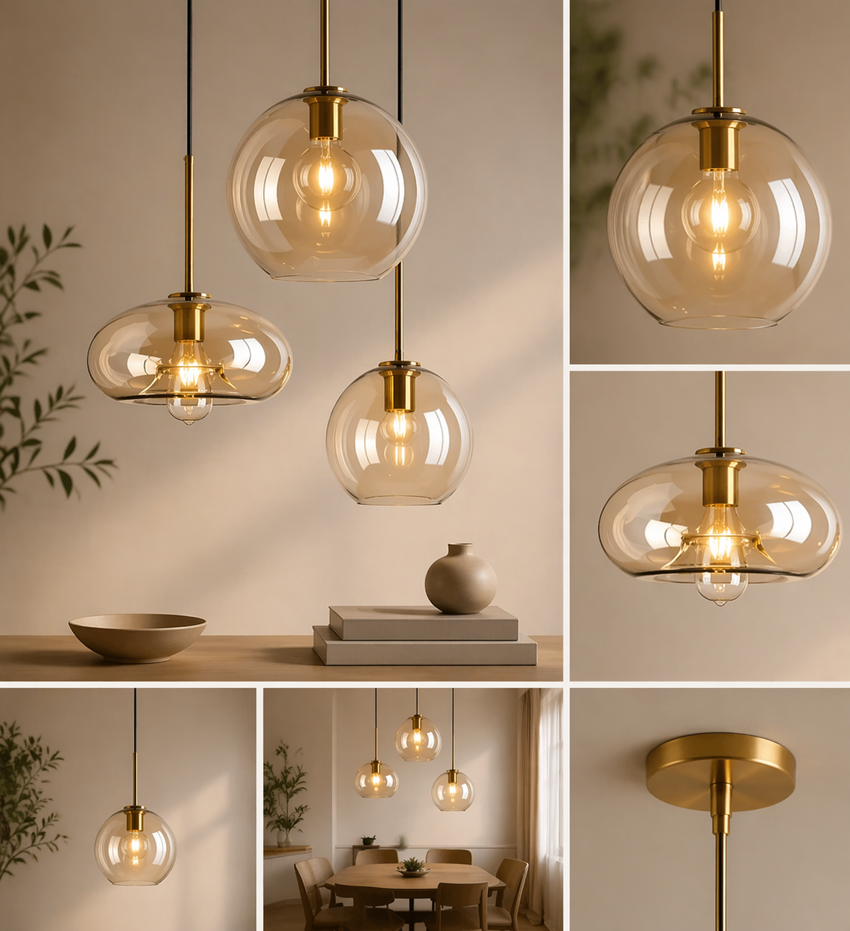 Glass Pendant Ceiling Light for Kitchen