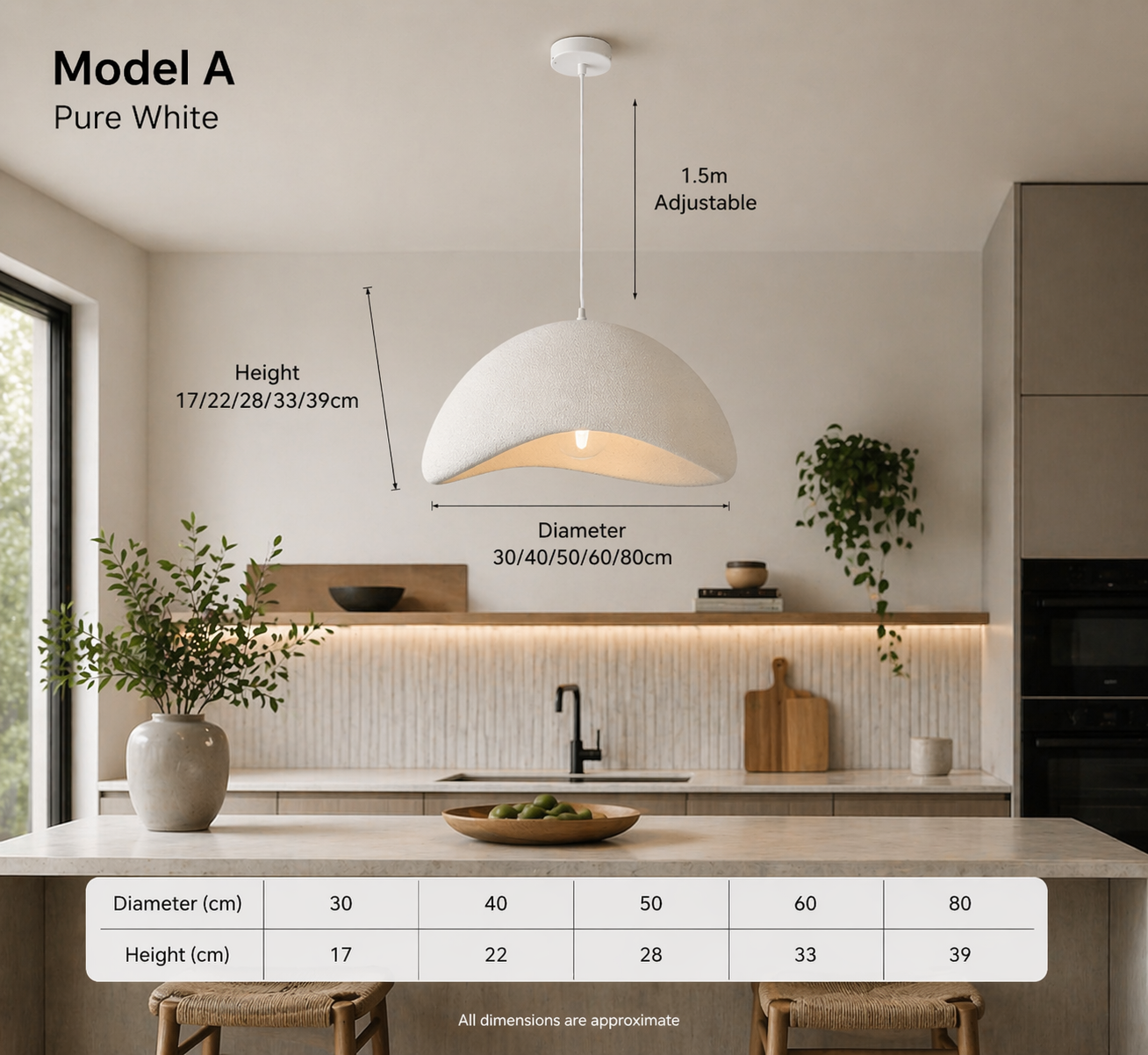 Adjustable Pendant Ceiling Light – Minimal Hanging Fixture – Modern Interior Lighting