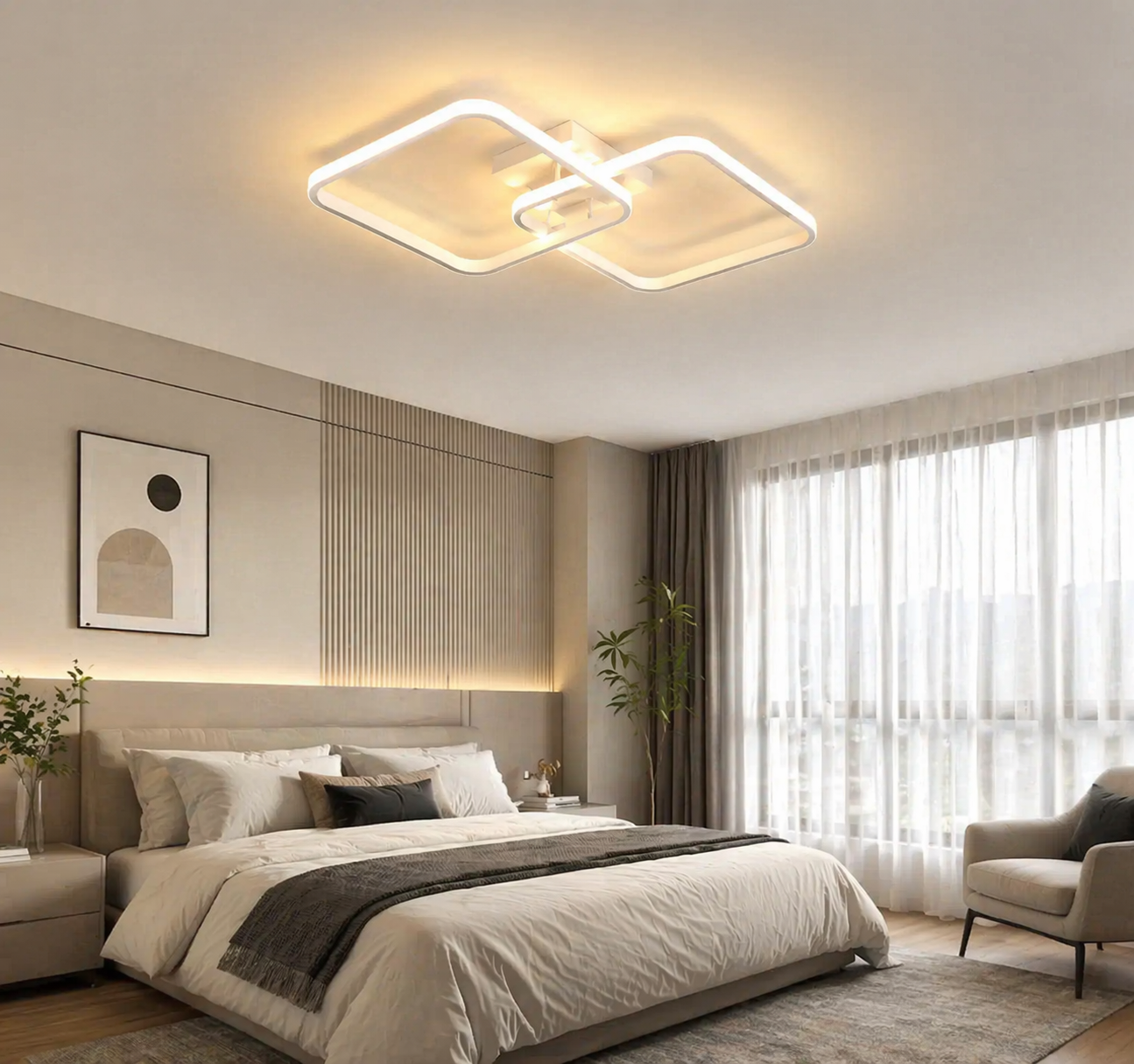 Modern Square Dimmable LED Ceiling Light