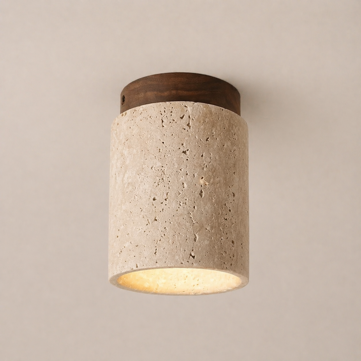 Travertine Stone Flush Mount Ceiling Light
