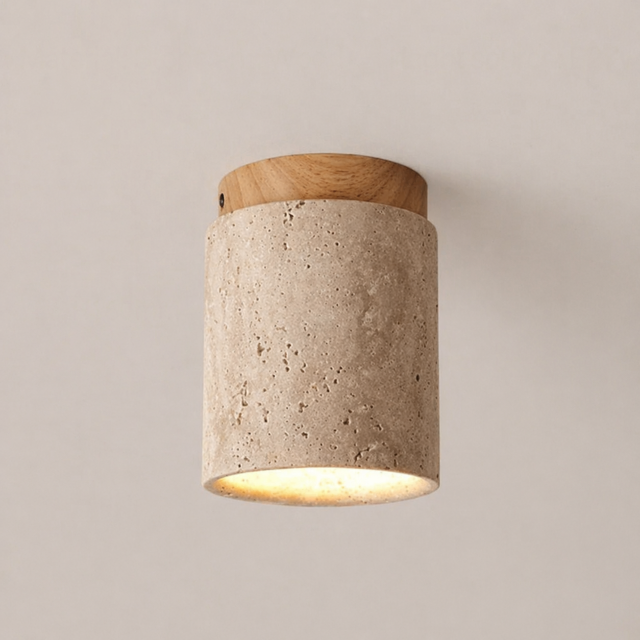 Travertine Stone Flush Mount Ceiling Light