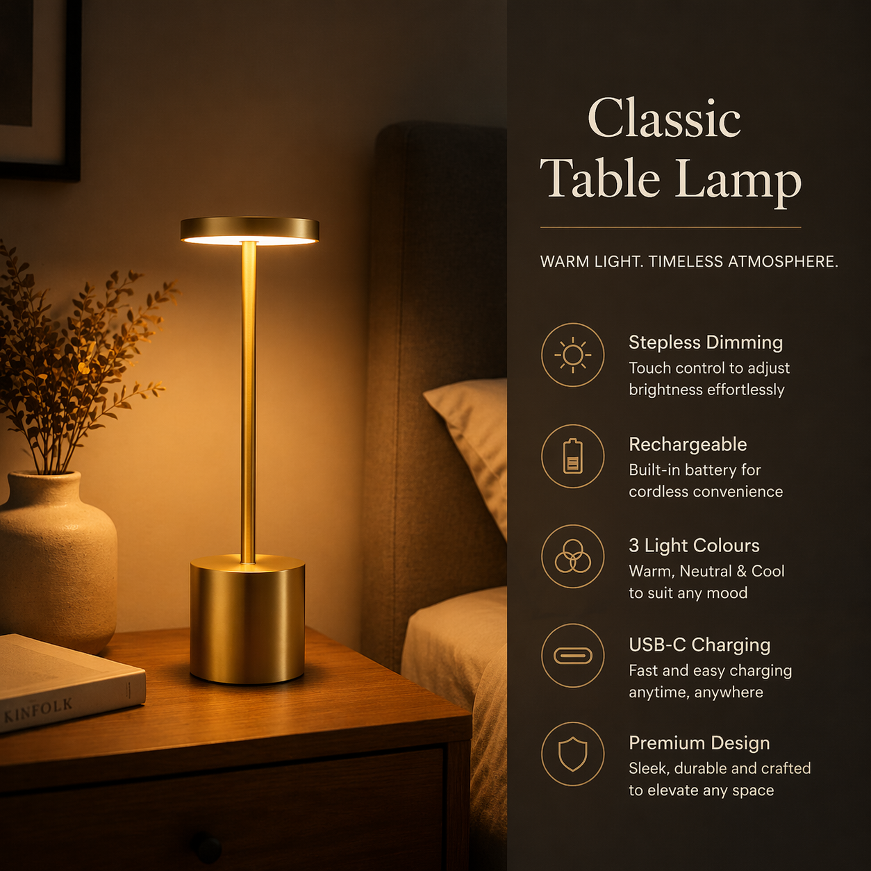 Rechargeable Bedside Lamp