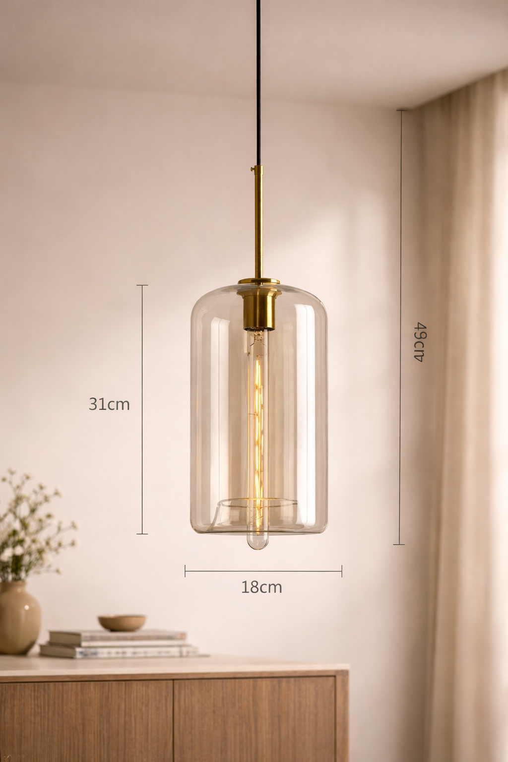Glass Pendant Ceiling Light for Kitchen