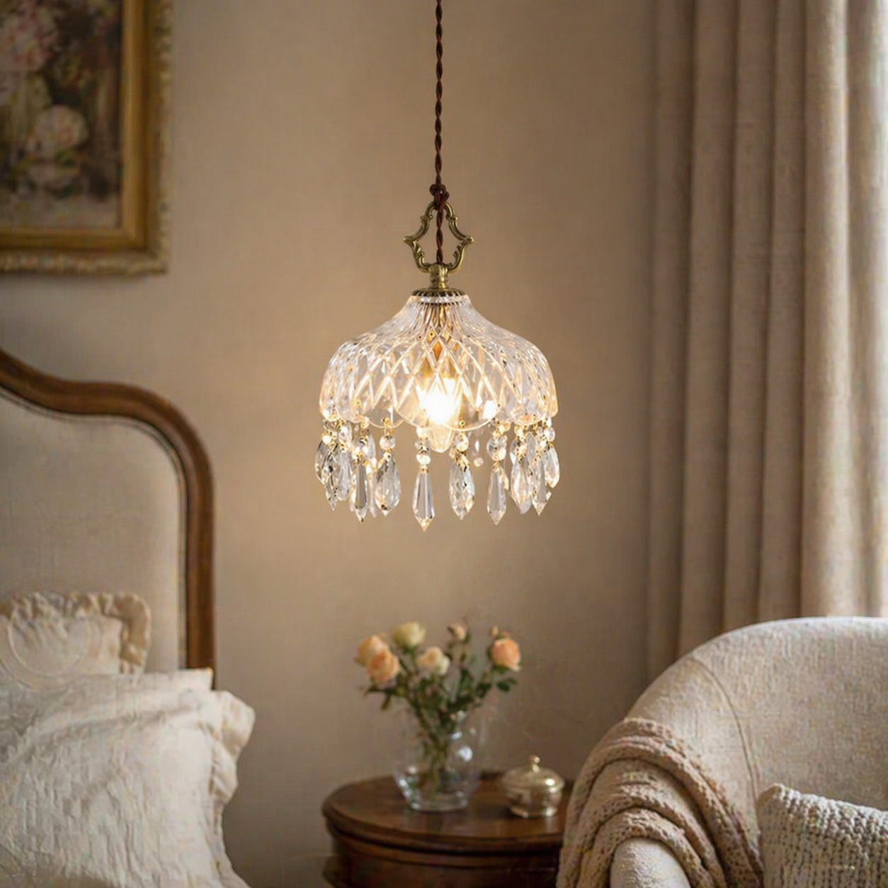 Vintage Crystal Pendant Light