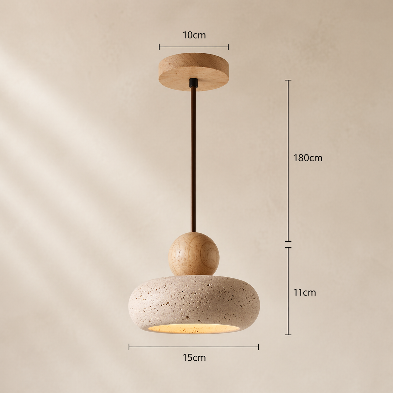 Stone Pendant Ceiling Light – Modern Hanging Fixture – Bedroom Ambient Lighting