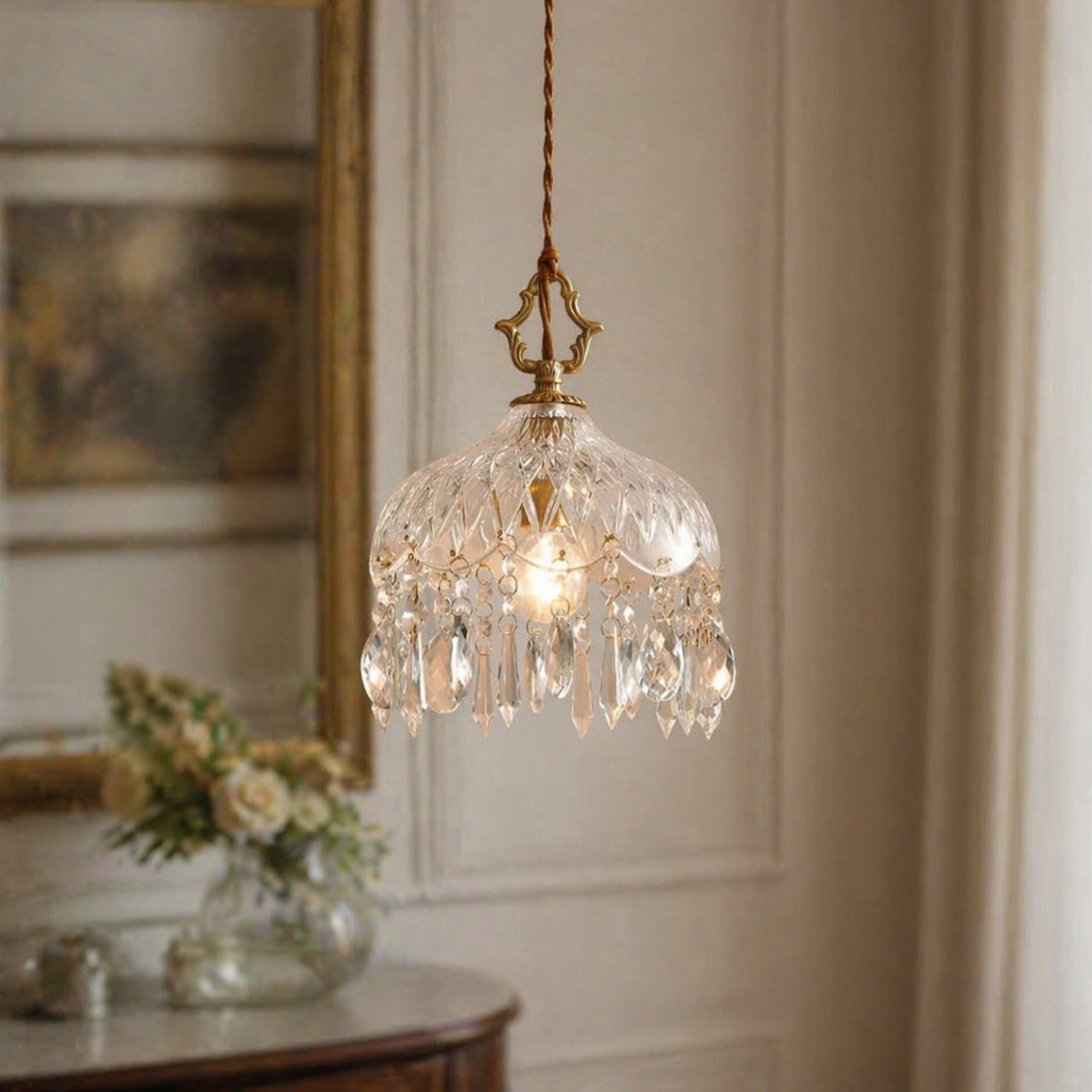 Vintage Crystal Pendant Light